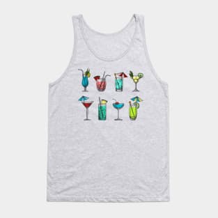 Cocktail Set hand Drawn Tank Top